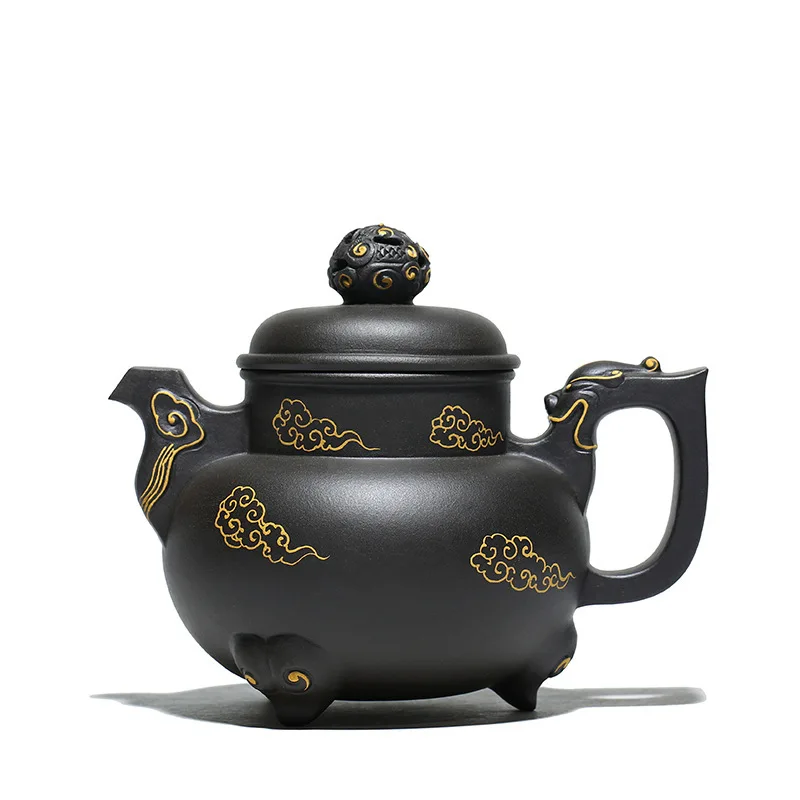 Yixing High-end Handmade Tea Pot Auspicious Clouds Pattern Purple Clay Teapot Raw Ore Black Mud Kettle Tea Ceremony 440ml
Yixing High-end Handmade Tea Pot Auspicious Clouds Pattern Purple Clay Teapot Raw Ore Black Mud Kettle Tea Ceremony 440ml