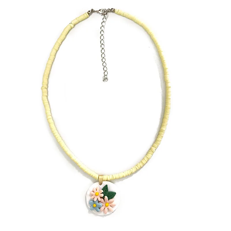 LOVOACC Textured Handmade Contrast Color Flower Pendant Necklace for Women Delicate Polymer Clay Geometric Necklace Jewelry
LOVOACC Textured Handmade Contrast Color Flower Pendant Necklace for Women Delicate Polymer Clay Geometric Necklace Jewelry