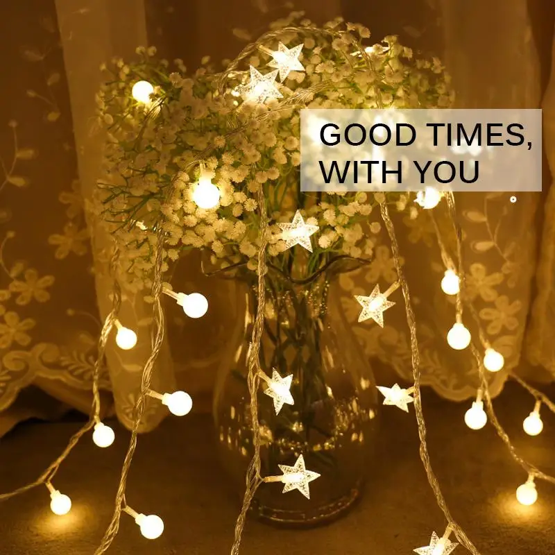 10m 100Leds String Lights Festival Christmas Lights with White Ball AC110V/220V Home Holiday Lighting Christmas Party Decoration
10m 100Leds String Lights Festival Christmas Lights with White Ball AC110V/220V Home Holiday Lighting Christmas Party Decoration
