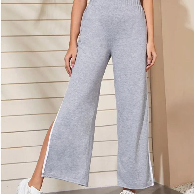 Women Side Split High Waist Pants Summer Autumn Solid Color Loose Trousers Ladies Casual Wide Leg Pants Track Streetwear
Women Side Split High Waist Pants Summer Autumn Solid Color Loose Trousers Ladies Casual Wide Leg Pants Track Streetwear