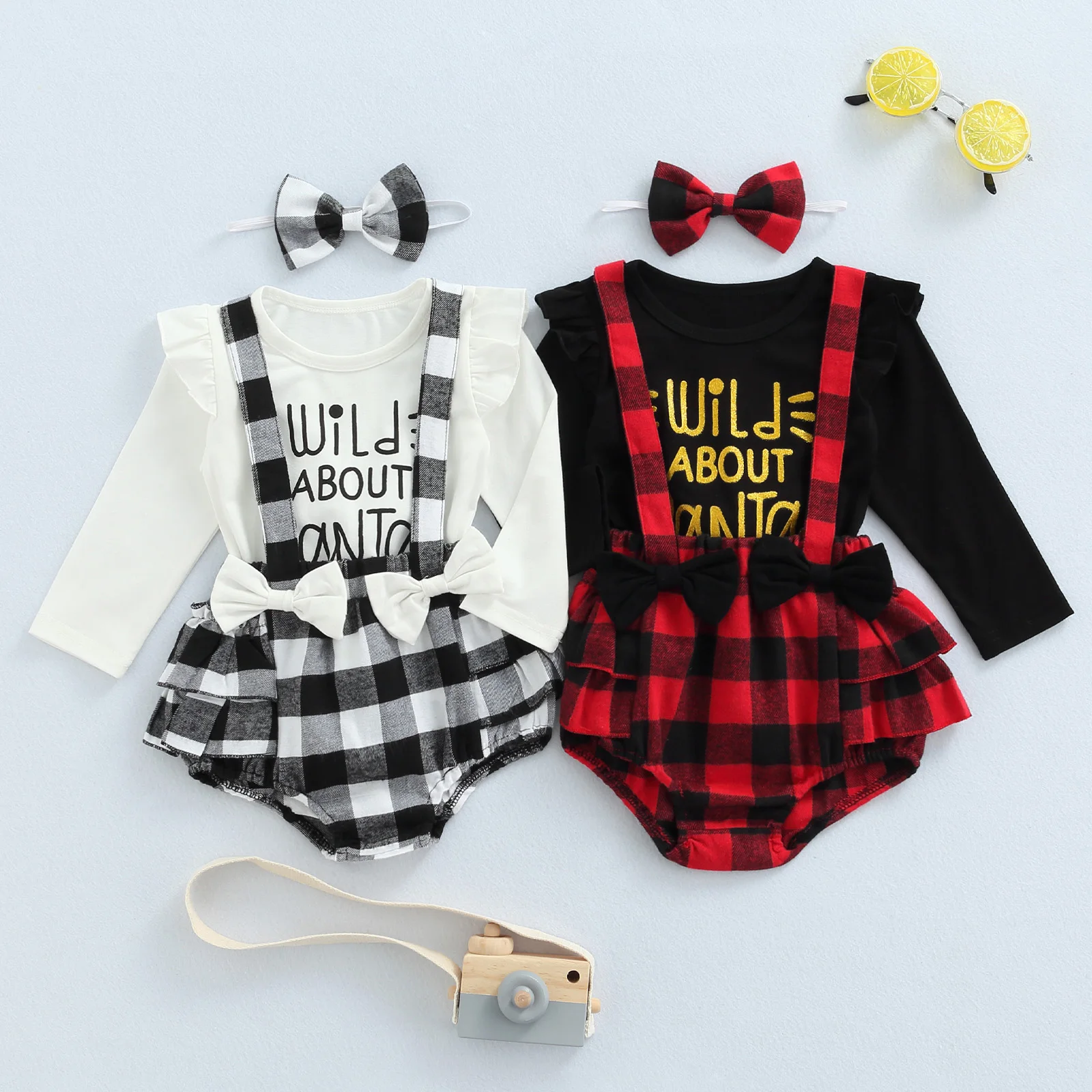 Baby Girl Letter Long Sleeve T-shirt Suspender Shorts Headband Plaid Outfits Clothing
Baby Girl Letter Long Sleeve T-shirt Suspender Shorts Headband Plaid Outfits Clothing
