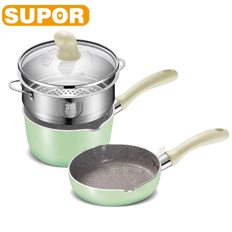 Маленькая молочная кастрюля SUPOR, детская пищевая добавка, антипригарная Кастрюля, домашняя сковорода для жарки и кипячения, встроенная Паро... 
Маленькая молочная кастрюля SUPOR, детская пищевая добавка, антипригарная Кастрюля, домашняя сковорода для жарки и кипячения, встроенная Паро...