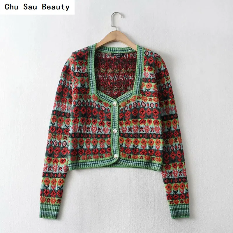 Women's New Fashion Jacquard Knitted Cardigan Jacket Autumn Retro Single-Breasted Ladies Casual High Street Sweater Coat
Women's New Fashion Jacquard Knitted Cardigan Jacket Autumn Retro Single-Breasted Ladies Casual High Street Sweater Coat