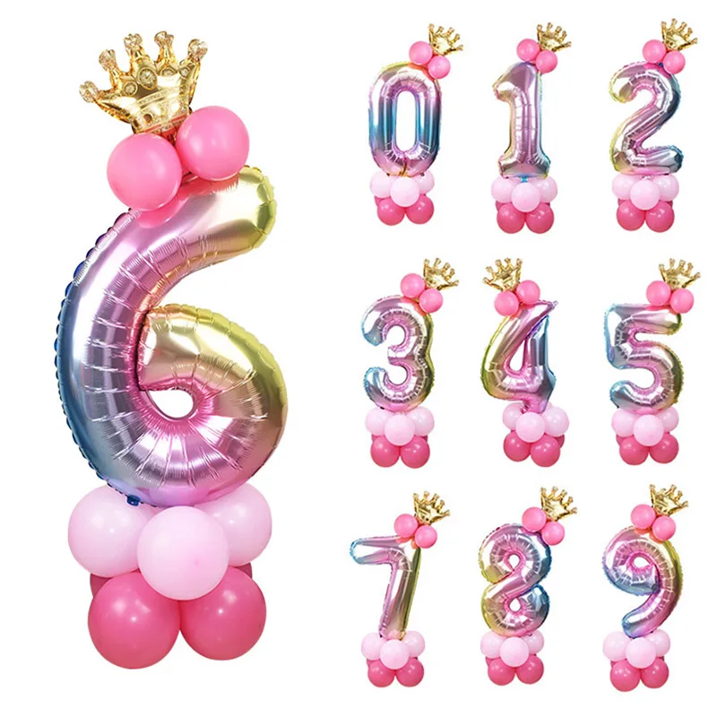 13Pcs/set Birthday Balloons Rainbow Number Foil Balloons Kids 1st Birthday Party Decorations Balloons Happy Birthday Balloon
13Pcs/set Birthday Balloons Rainbow Number Foil Balloons Kids 1st Birthday Party Decorations Balloons Happy Birthday Balloon