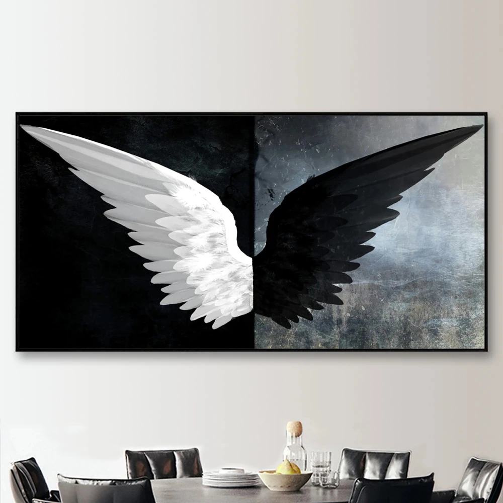 Black and white angel wings pictures anime posters and prints murals on canvas for room decoration retro wall posters
Black and white angel wings pictures anime posters and prints murals on canvas for room decoration retro wall posters