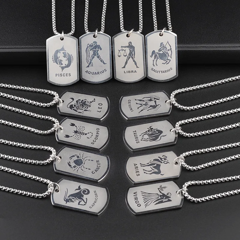 Twelve Constellation Titanium Steel Necklace Hip Hop Tide Brand Pendant Men's and Women's Streetwear Accessories Couple Chain
Twelve Constellation Titanium Steel Necklace Hip Hop Tide Brand Pendant Men's and Women's Streetwear Accessories Couple Chain