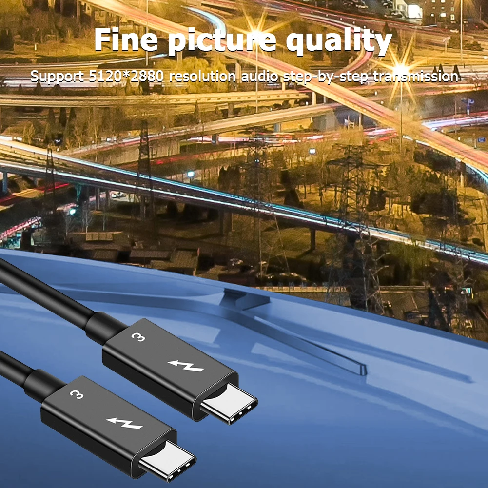 Splitter Cable Computer Accessories Thunderbolt 3 Cable 40Gbps 100W 5K 60Hz USB C to USB C for MacBook Pro Air 2.3ft
Splitter Cable Computer Accessories Thunderbolt 3 Cable 40Gbps 100W 5K 60Hz USB C to USB C for MacBook Pro Air 2.3ft