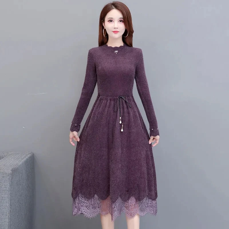 Imitation mink velvet knitted dress women autumn and winter 2021 new mid-length style with robe longue over the knee vestidos de
Imitation mink velvet knitted dress women autumn and winter 2021 new mid-length style with robe longue over the knee vestidos de