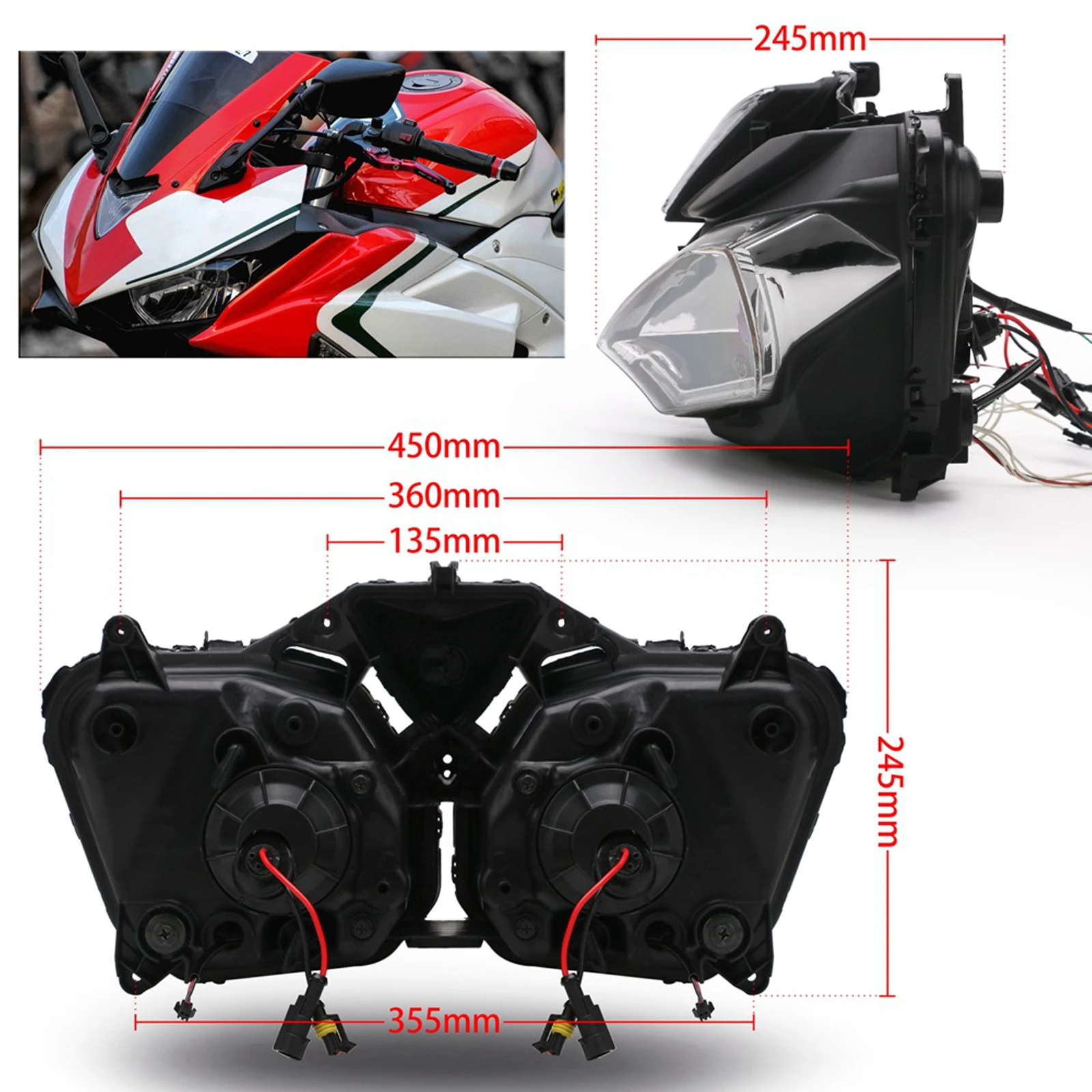 New 6000K 35W Motorcycle LED Headlight Bright Lighting Full Motorbike Front Lamp for Yamaha R3 R25 2015-2018 V2
New 6000K 35W Motorcycle LED Headlight Bright Lighting Full Motorbike Front Lamp for Yamaha R3 R25 2015-2018 V2