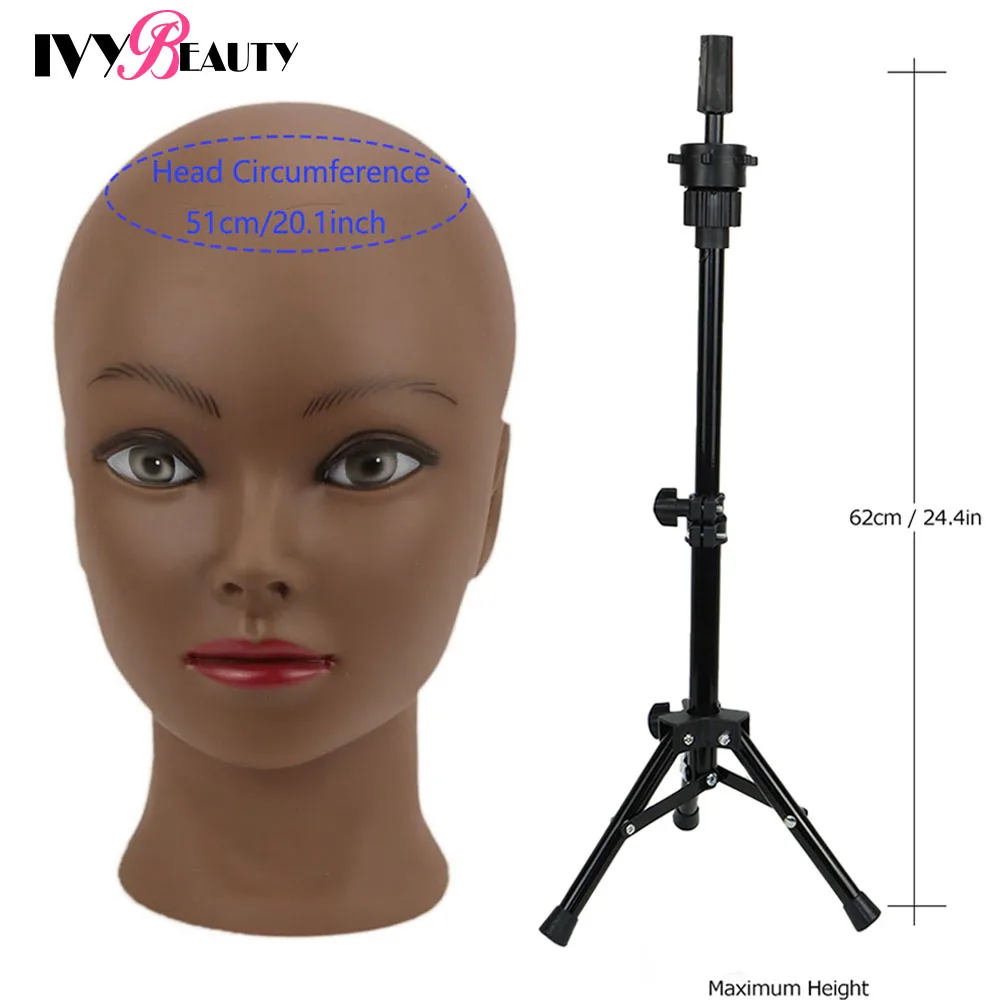 Голова-манекен Женская для обучения косметологии с подставкой | Шиньоны и парики