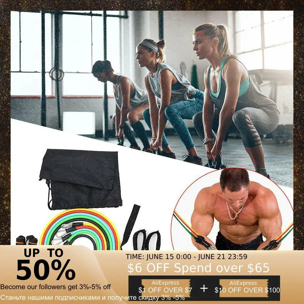 11Pcs Resistance Bands Set Yoga Exercise Expander Fitness Rope Pull Tubes Band Workout Home Elastic Stretch Rubber Training C8W1
11Pcs Resistance Bands Set Yoga Exercise Expander Fitness Rope Pull Tubes Band Workout Home Elastic Stretch Rubber Training C8W1