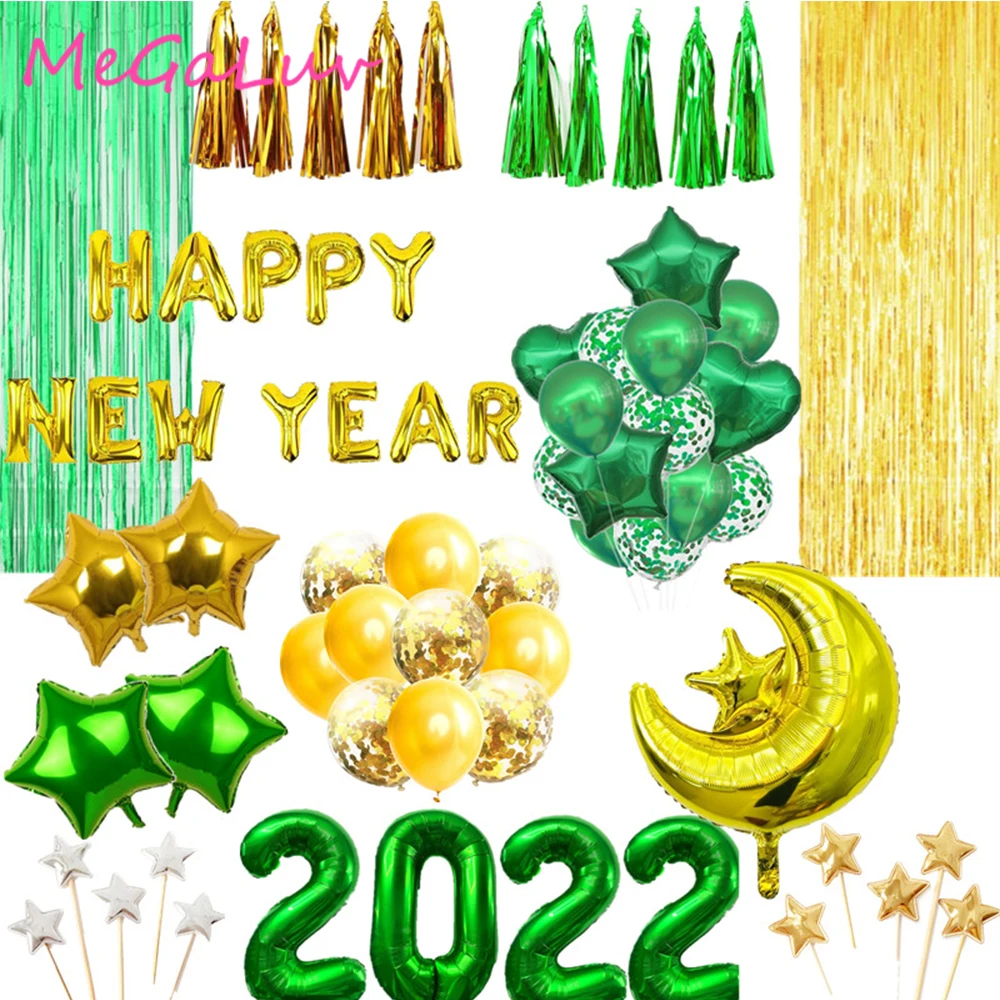 2022 Happy New Year Green Gold Aluminum Foil Balloon Christmas Banner Tassel Cake Topper Sequin Balloon Party Home Decor Globos
2022 Happy New Year Green Gold Aluminum Foil Balloon Christmas Banner Tassel Cake Topper Sequin Balloon Party Home Decor Globos