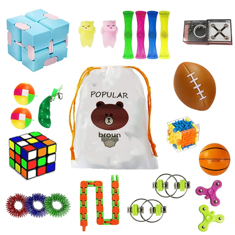 24pcs Kids Fidget Toys Pack 2020 Hot Anti Stress Children Toy Squeeze Ball Maze Cube Sensory Ring Toy Brain Training Toy
24pcs Kids Fidget Toys Pack 2020 Hot Anti Stress Children Toy Squeeze Ball Maze Cube Sensory Ring Toy Brain Training Toy