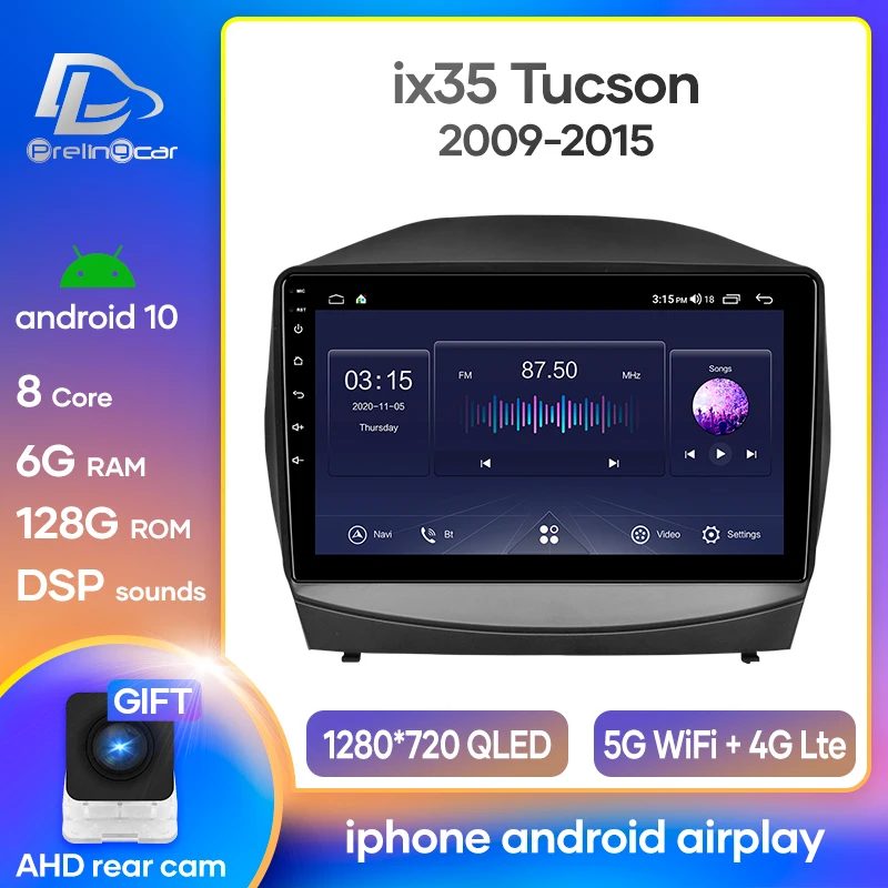 Prelingcar Android10.0 для Hyundai Tucson 2 ix35 2011 2014 автомобиль Радио Мультимедийный видеоплеер GPS