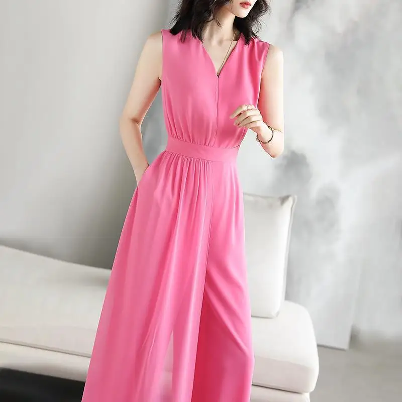 Women New 2021 Summer Elegant Solid Sleeveless V-Neck Rompers Female Workwear Jumpsuits Fashion Office Lady Overall Bodysuit U41
Women New 2021 Summer Elegant Solid Sleeveless V-Neck Rompers Female Workwear Jumpsuits Fashion Office Lady Overall Bodysuit U41