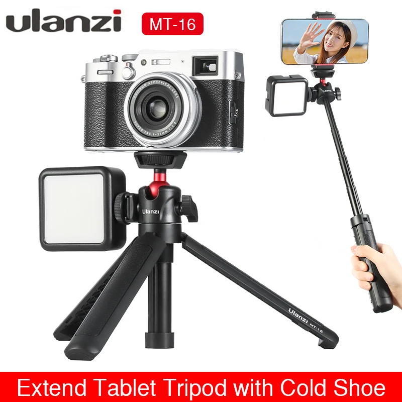 Ulanzi MT-16 Extend Tripod with Cold Shoe for Microphone LED Video Light Smartphone DSLR Camera Vlog Tripod Mount for Sony Canon
Ulanzi MT-16 Extend Tripod with Cold Shoe for Microphone LED Video Light Smartphone DSLR Camera Vlog Tripod Mount for Sony Canon