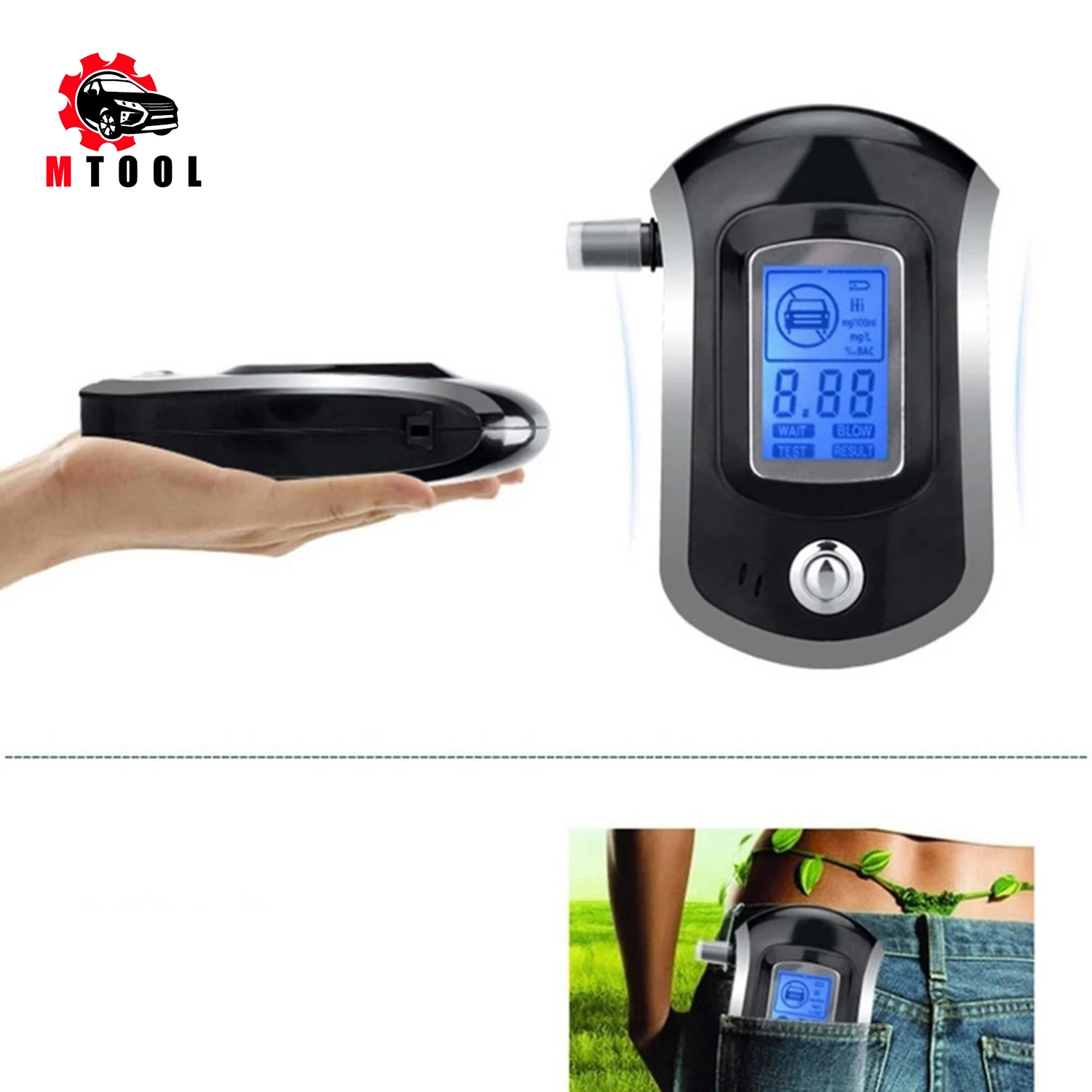 

Professional Digital Breathalyzer Alcohol Tester 11Pcs Mouthpieces Breath Analyzer with Large Digital LCD Display