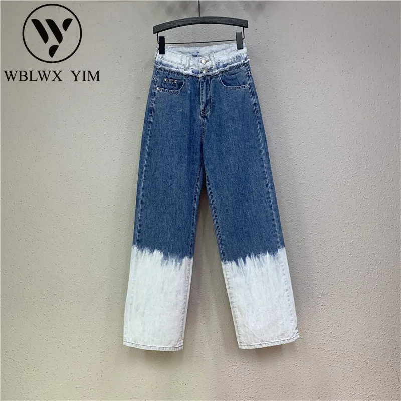 Fashion Patchwork Jeans Women High Waist Loose Wide legs Jeans Casual Plus size Jeans Female Washed Denim Straight pants 2020
Fashion Patchwork Jeans Women High Waist Loose Wide legs Jeans Casual Plus size Jeans Female Washed Denim Straight pants 2020