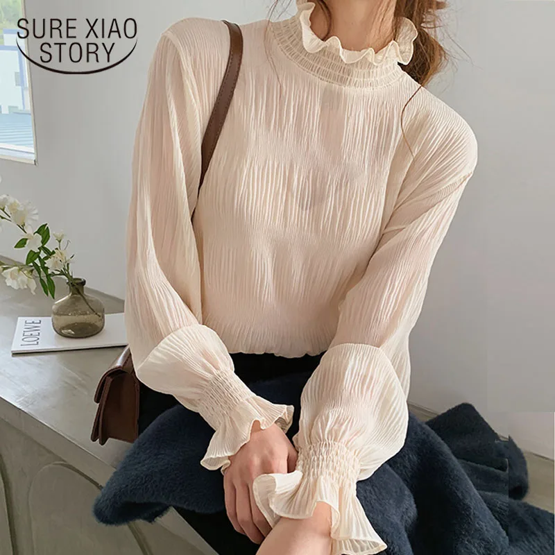 Spring Summer New Women Tops Blouse Long Sleeve Loose All-match Chiffon Shirts Bell Sleeve Shirt Base Shirt Camisas Mujer 9542
Spring Summer New Women Tops Blouse Long Sleeve Loose All-match Chiffon Shirts Bell Sleeve Shirt Base Shirt Camisas Mujer 9542
