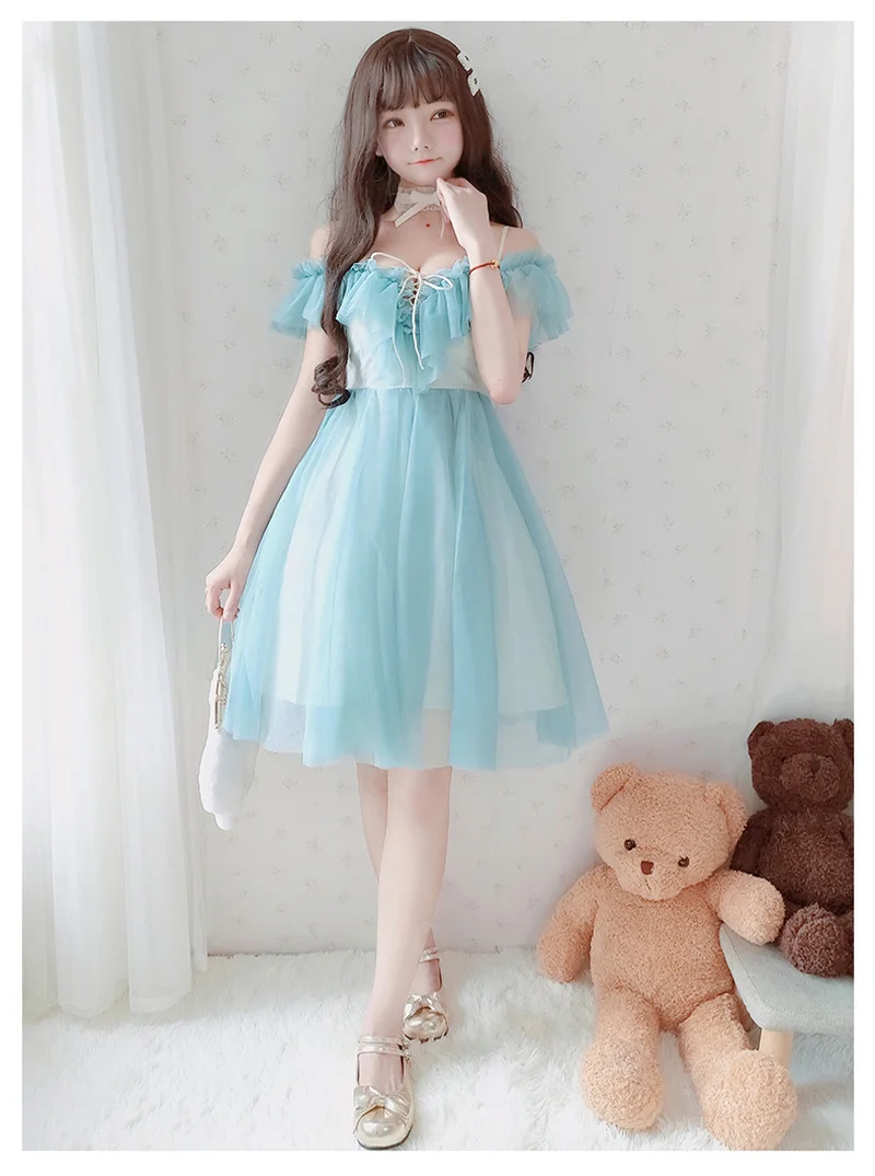 Summer Women Lolita Dress Retro Chic Temperament Ruffled Fairy Mini Dress Sexy V-neck Frech Party Lace Up Dress
Summer Women Lolita Dress Retro Chic Temperament Ruffled Fairy Mini Dress Sexy V-neck Frech Party Lace Up Dress