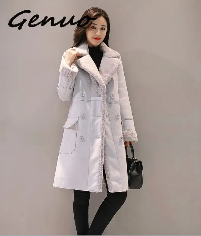 Genuo New 2019 Women Suede Fur Winter Coat Fashion Thick Faux Sheepskin Long Jacket Overcoat Female Solid Warm Trench Coats
Genuo New 2019 Women Suede Fur Winter Coat Fashion Thick Faux Sheepskin Long Jacket Overcoat Female Solid Warm Trench Coats