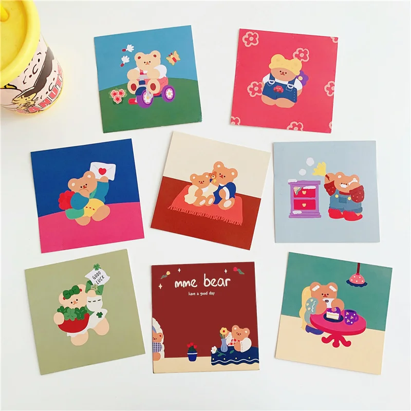 Cute bear illustration card room dormitory wall decoration sticker sticker material oil painting card
Cute bear illustration card room dormitory wall decoration sticker sticker material oil painting card