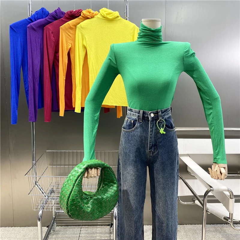 New Brand Original Design Light Color Thin High Elastic Long Sleeve Inner T-shirt 2021Versatile Pile Neck Pullover Slim Top
New Brand Original Design Light Color Thin High Elastic Long Sleeve Inner T-shirt 2021Versatile Pile Neck Pullover Slim Top