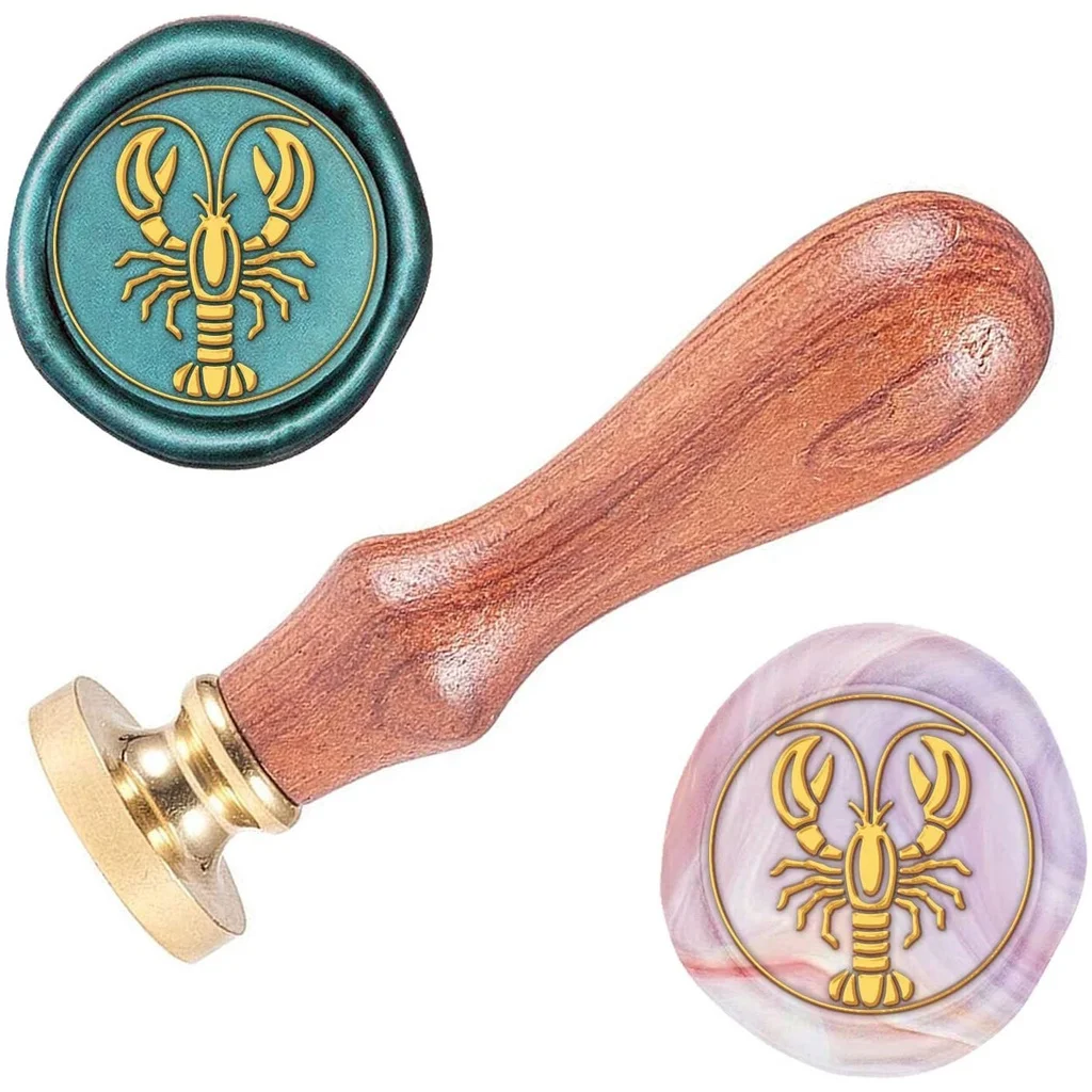 1PC Big Lobster/Crab Pattern Wax Seal Stamp Gold 25mm(0.98") Removable Brass Wood Handle Seal Used to Make Envelopes Invitations
1PC Big Lobster/Crab Pattern Wax Seal Stamp Gold 25mm(0.98") Removable Brass Wood Handle Seal Used to Make Envelopes Invitations