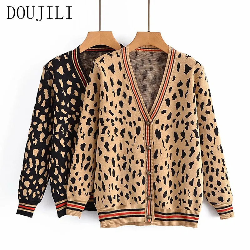 DOUJILI Women Vintage Leopard Pattern Cardigan Ladies Jumper 2021 Oversized Knitted Cardigan For Autumn Winter
DOUJILI Women Vintage Leopard Pattern Cardigan Ladies Jumper 2021 Oversized Knitted Cardigan For Autumn Winter