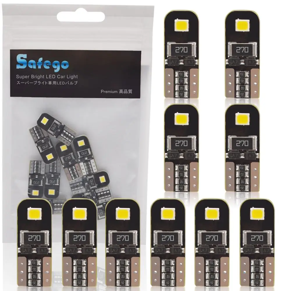 Safego 10 шт. T10 Canbus W5W светодиодный автомобильный светильник лампочка 158 147 161 168 184 192 2835