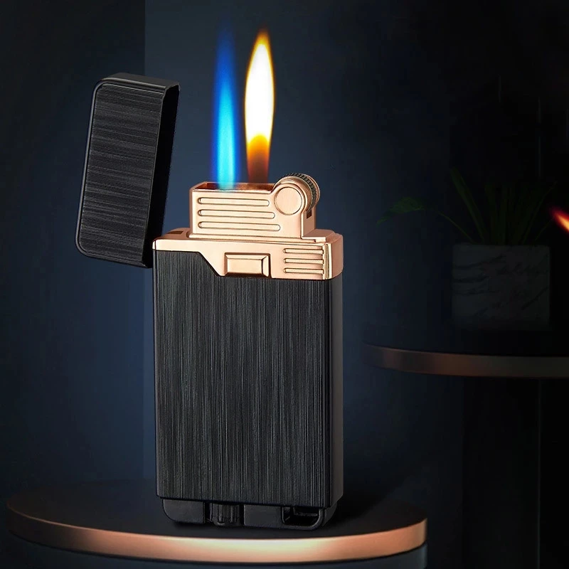 Grinding Wheel Butane Double Fire Switch Lighter Metal Windproof Blue Flame Cigarette Lighter Men's Gift Cigarette Accessories
Grinding Wheel Butane Double Fire Switch Lighter Metal Windproof Blue Flame Cigarette Lighter Men's Gift Cigarette Accessories