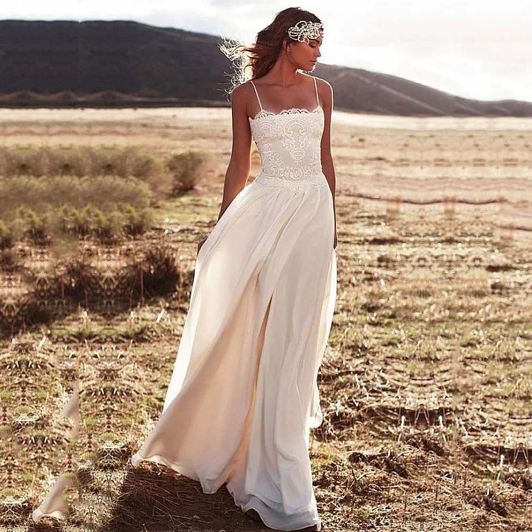 Beach Vestido De Noiva Elegant Wedding Dresses A-line Spaghetti Straps Chiffon Appliques Cheap Wedding Gown Bridal Dresses
Beach Vestido De Noiva Elegant Wedding Dresses A-line Spaghetti Straps Chiffon Appliques Cheap Wedding Gown Bridal Dresses