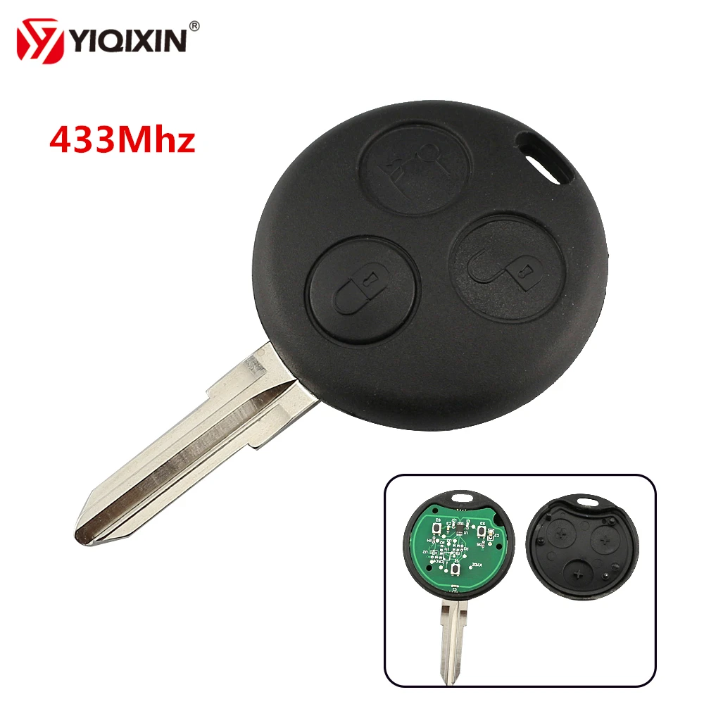 Дистанционный ключ YIQIXIN с 3 кнопками для автомобилей Mercedes-Benz Smart Fortwo 450 Forfour 451 City