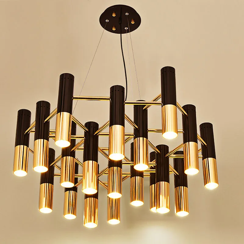 Delightfull Ike pipe LED chandelier lamp light metal tube modern black gold pipe hanging light lamp LED for living dinning room
Delightfull Ike pipe LED chandelier lamp light metal tube modern black gold pipe hanging light lamp LED for living dinning room