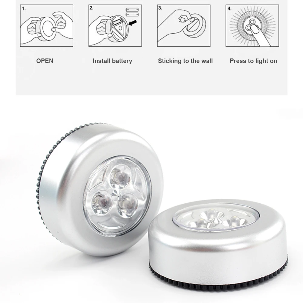 Bedroom LED Light 3 x AAA Battery Luces LED Closet Cabinet Lamp Wireless Stick-On-The-Wall Tap Touch Kitchen LED Night Light 1PC
Bedroom LED Light 3 x AAA Battery Luces LED Closet Cabinet Lamp Wireless Stick-On-The-Wall Tap Touch Kitchen LED Night Light 1PC