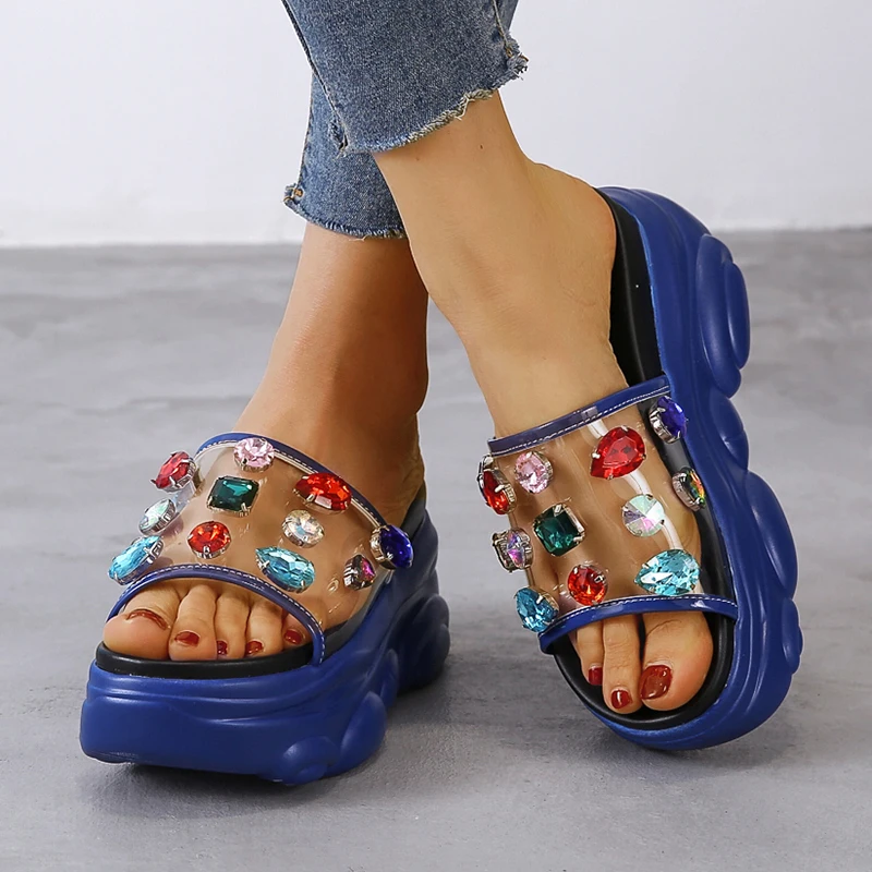 9cm/3.5 inch Height Outdoor Slides Fashion Shoes Woman Cratal Rhinestone Colorful Slippers Summer Shoes
9cm/3.5 inch Height Outdoor Slides Fashion Shoes Woman Cratal Rhinestone Colorful Slippers Summer Shoes