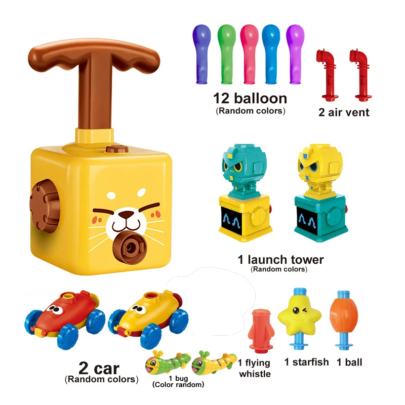 NEW Cartoon Power Balloon Car Toy Educational Science Montessori Toys Experiment Toy Inertial Launch Tower Cars Toy for Children
NEW Cartoon Power Balloon Car Toy Educational Science Montessori Toys Experiment Toy Inertial Launch Tower Cars Toy for Children