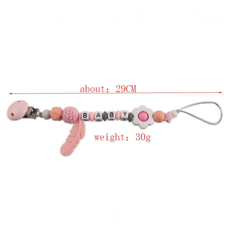 1Pcs Silicone Baby Pacifier Custom Personalised Name Silicone Pacifier Clip Silicone Feather Blue Flowers Crochet Bead Pacifier
1Pcs Silicone Baby Pacifier Custom Personalised Name Silicone Pacifier Clip Silicone Feather Blue Flowers Crochet Bead Pacifier
