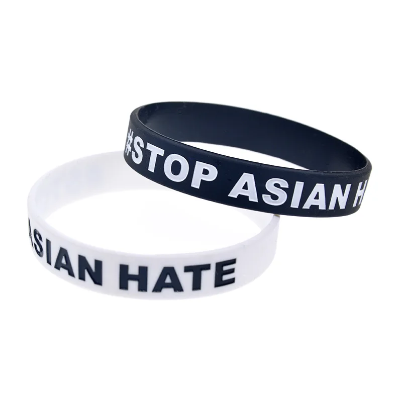 OBH 1PC Stop Asian Hate Silicone Bracelet Debossed and Filled in Color 
OBH 1PC Stop Asian Hate Silicone Bracelet Debossed and Filled in Color