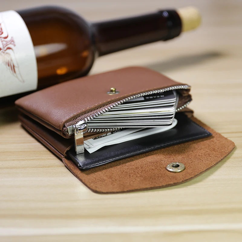 Vegetable tanned leather handmade cowhide mini coin purse men's and women's leather retro coin bag card bag zipper small wallet
Vegetable tanned leather handmade cowhide mini coin purse men's and women's leather retro coin bag card bag zipper small wallet