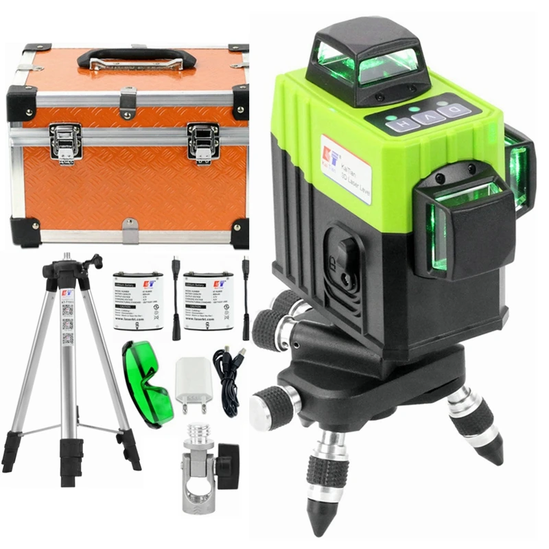 KaiTian Laser Level Tripod 12Lines 3D Level Self-Leveling 360 Horizontal&Vertical Cross Super Powerful Green Laser Level Battery
KaiTian Laser Level Tripod 12Lines 3D Level Self-Leveling 360 Horizontal&Vertical Cross Super Powerful Green Laser Level Battery
