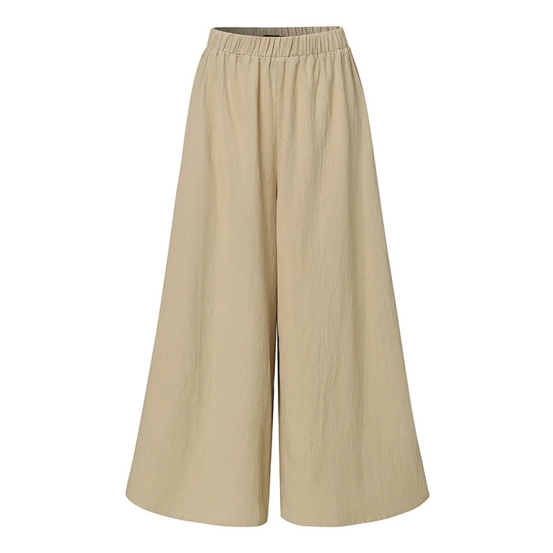 Vintage Elastic Waist Long Trousers ZANZEA Wide Leg Pants Women Autumn Solid Pantalon Female Loose Flare Palazzo 5XL Plus Size
Vintage Elastic Waist Long Trousers ZANZEA Wide Leg Pants Women Autumn Solid Pantalon Female Loose Flare Palazzo 5XL Plus Size