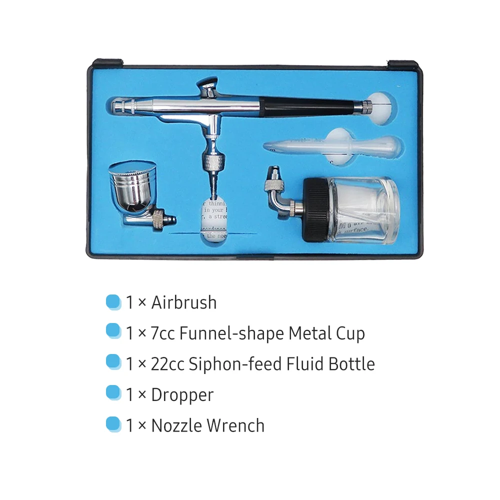 Airbrush Set 0.3mm Nozzle 22cc & 7cc Cups Airbrush Paint Spray Gun Air Brush Paint Set for Cake Decorating Model Painting
Airbrush Set 0.3mm Nozzle 22cc & 7cc Cups Airbrush Paint Spray Gun Air Brush Paint Set for Cake Decorating Model Painting
