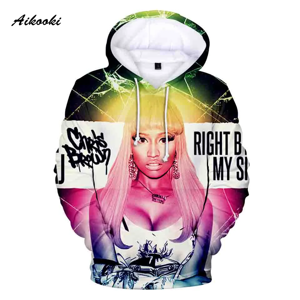 Женская/Мужская креативная модная 3D Толстовка Nicki Minaj свитшоты с капюшоном