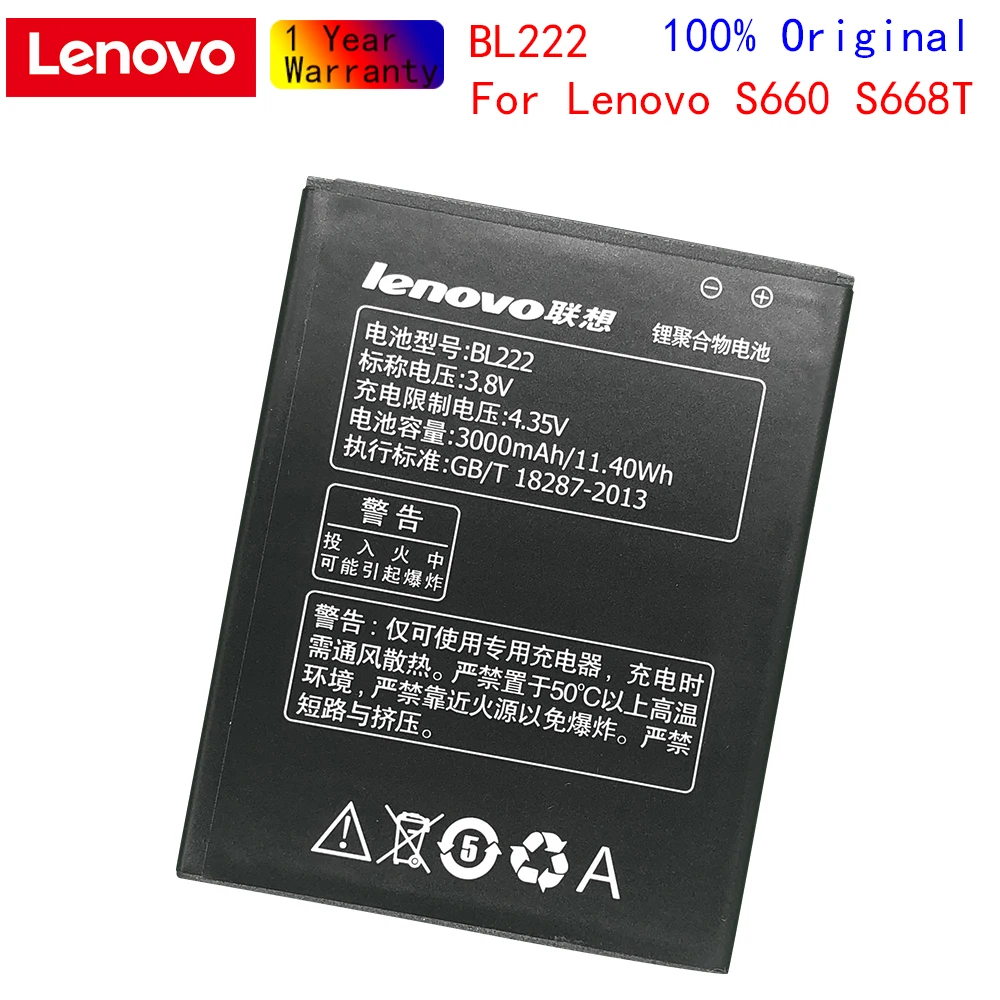 

BL222 Original Battery For Lenovo S660 S668T S 660 668T 3000mAh Mobile phone Replacement Batteries Bateria Batary