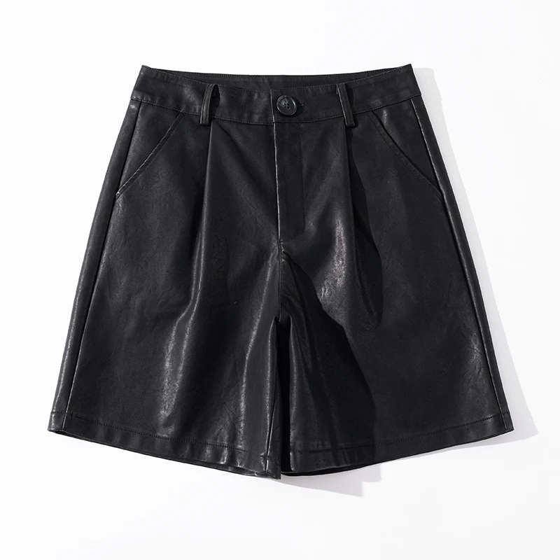 Women Spring New Pu Leather Shorts High Waisted Shorts Faux Leather Shorts Loose Casual Street Wear Bicycle Shorts
Women Spring New Pu Leather Shorts High Waisted Shorts Faux Leather Shorts Loose Casual Street Wear Bicycle Shorts