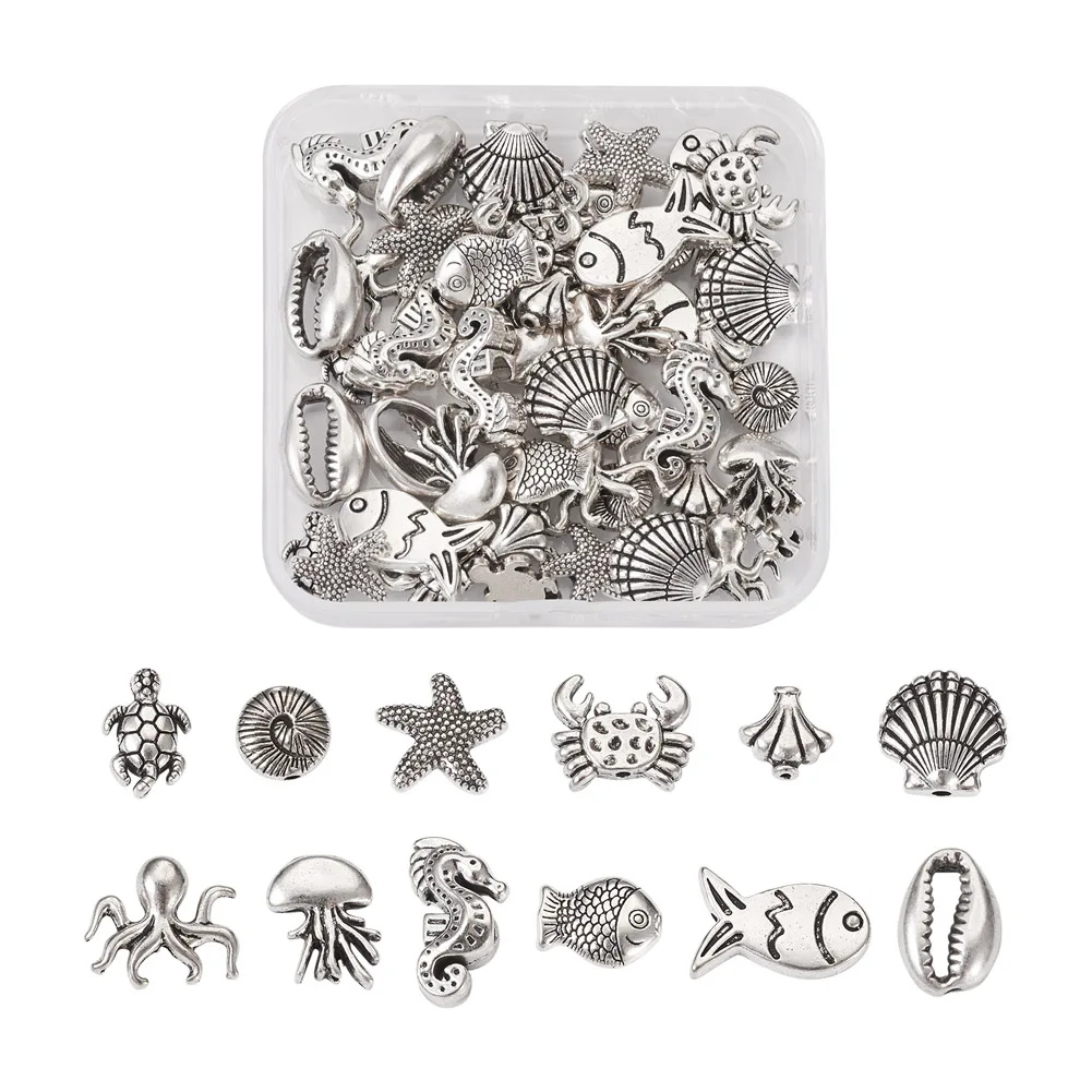 60Pcs 12 Styles Tibetan Style Alloy Beads for Jewelry Making DIY Antique Silver 5pcs/style
60Pcs 12 Styles Tibetan Style Alloy Beads for Jewelry Making DIY Antique Silver 5pcs/style