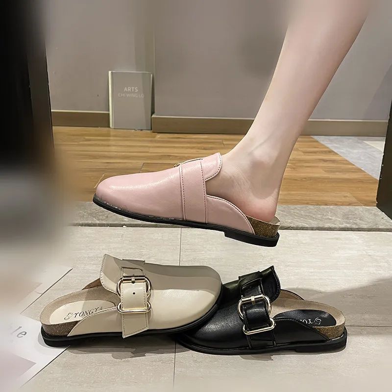 Shoes Woman 2021 Female Mule Loafers Slippers Flat Low Pantofle Rivet Cover Toe Mules New Slides Basic PU Rubber Fabric Metal 
Shoes Woman 2021 Female Mule Loafers Slippers Flat Low Pantofle Rivet Cover Toe Mules New Slides Basic PU Rubber Fabric Metal