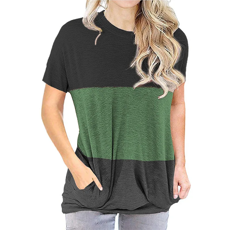 Top Women's t-shirts summer traf color matching loose round neck T-shirt harajuku fashion stitching stripes anime woman tshirts
Top Women's t-shirts summer traf color matching loose round neck T-shirt harajuku fashion stitching stripes anime woman tshirts