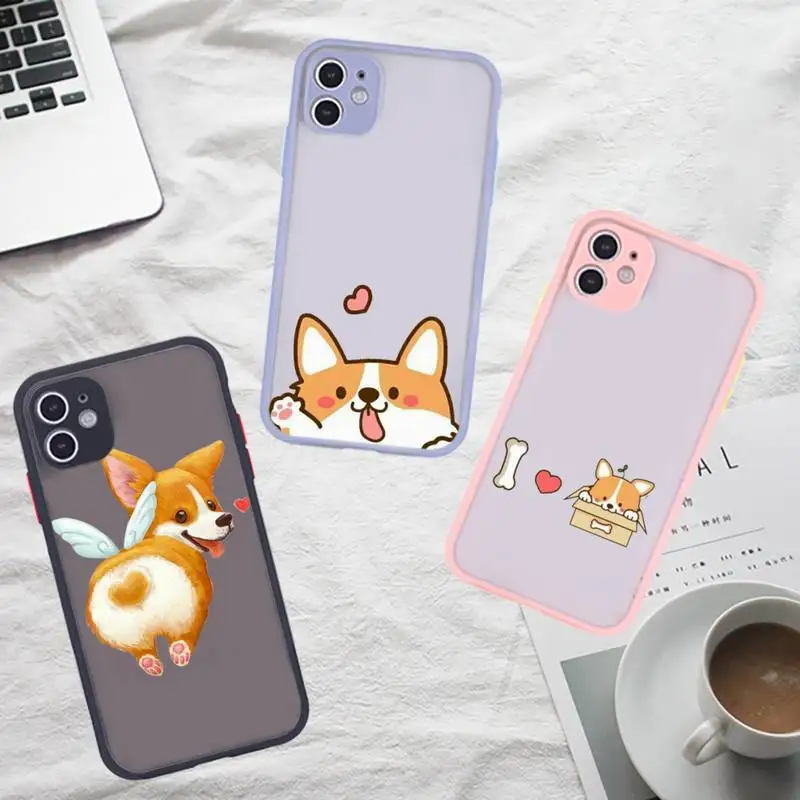Cute cartoon corgi dog Phone Case For iPhone 12 11 Mini Pro XR XS Max 7 8 Plus X Matte transparent Gray Back Cover
Cute cartoon corgi dog Phone Case For iPhone 12 11 Mini Pro XR XS Max 7 8 Plus X Matte transparent Gray Back Cover